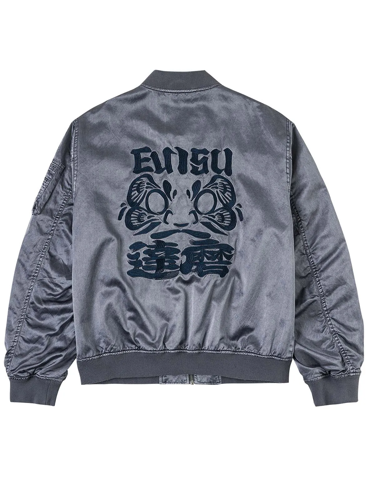 Garment Dyed Daruma Embroidery Bomber Jacket sold by Evisu