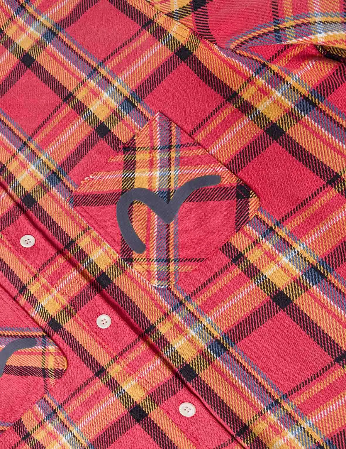 Heavy Washed Distressed Flannel Shirt sold by Evisu product image thumbnail 5