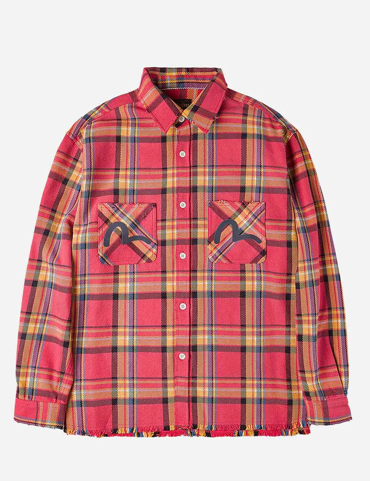 Heavy Washed Distressed Flannel Shirt sold by Evisu product image thumbnail 3
