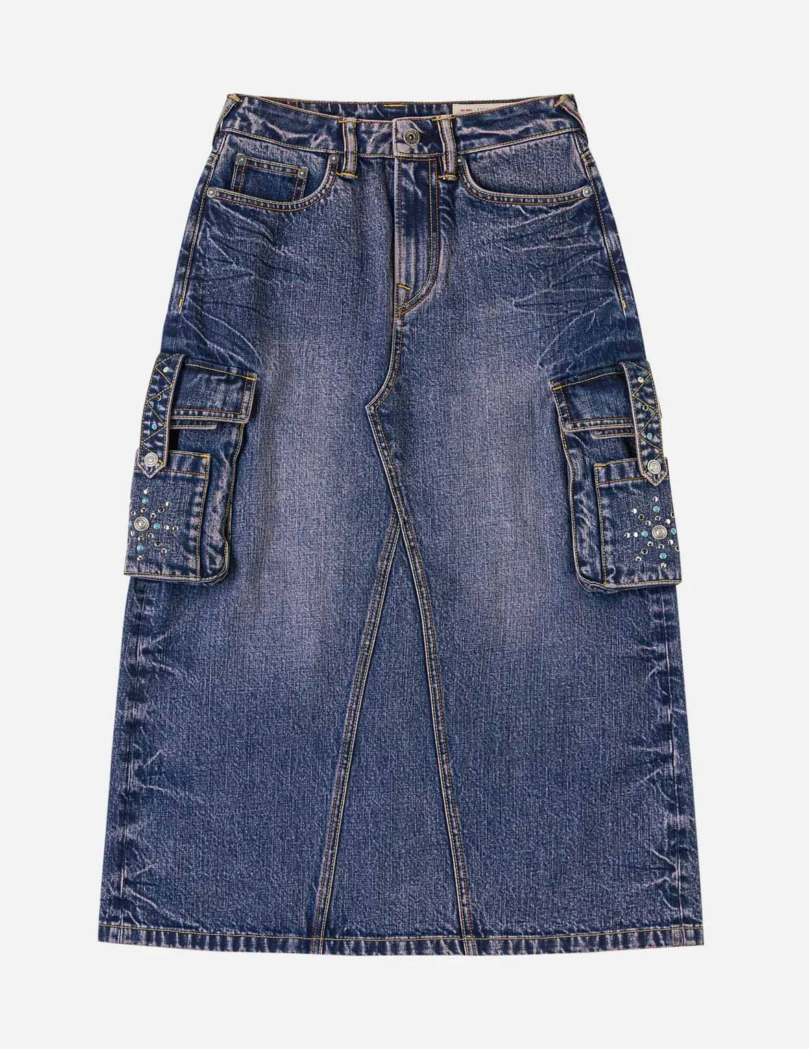 Studded Denim Cargo Skirt sold by Evisu product image thumbnail 4
