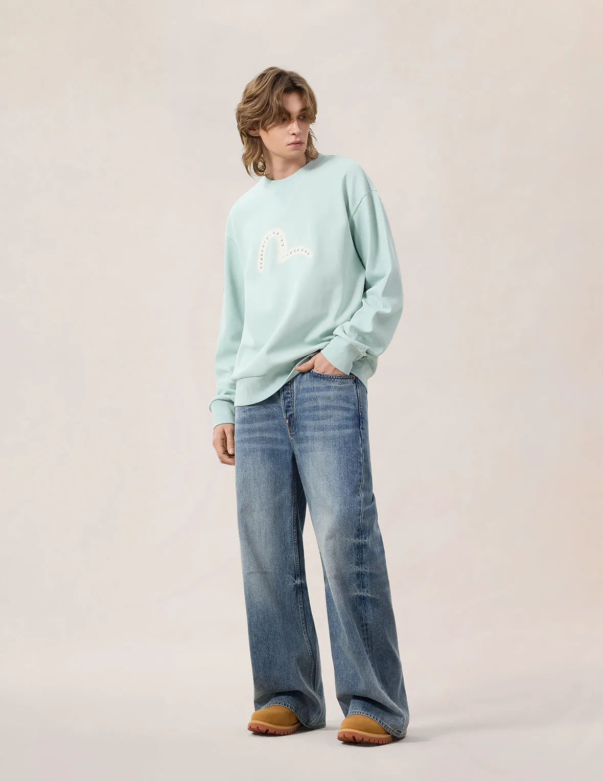 Seagull Printed Pocket Flare Jeans sold by Evisu product image thumbnail 5