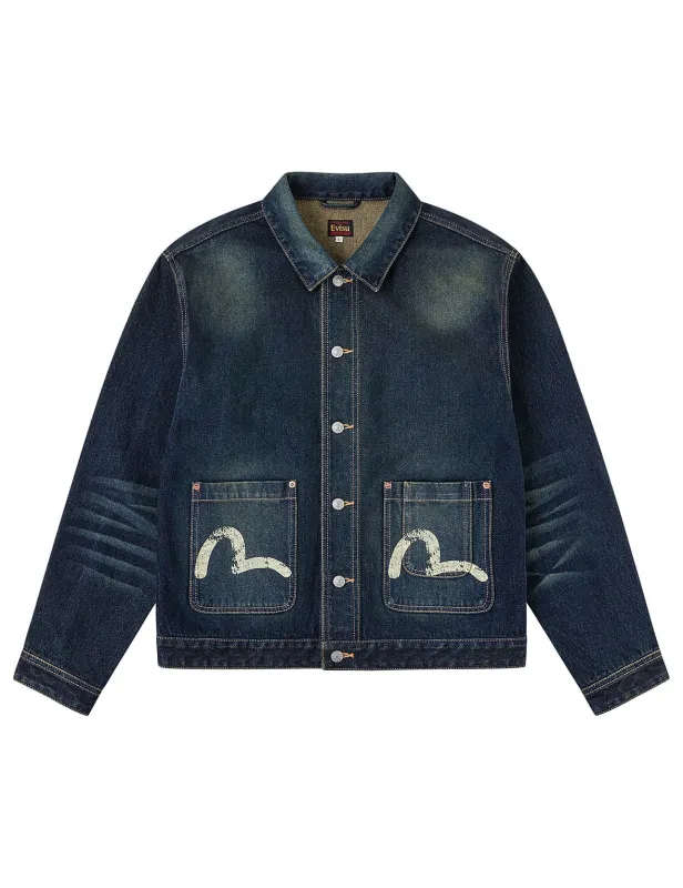 Layered Pocket Denim Worker Jacket sold by Evisu