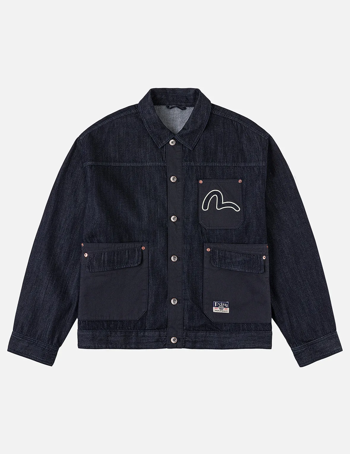 Fabric Blocking Denim Jacket sold by Evisu product image thumbnail 3