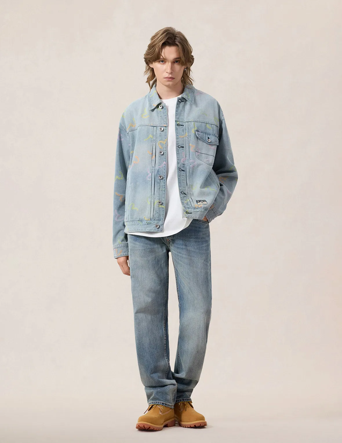 All-over Seagull Jacquard Denim Jacket sold by Evisu product image thumbnail 5