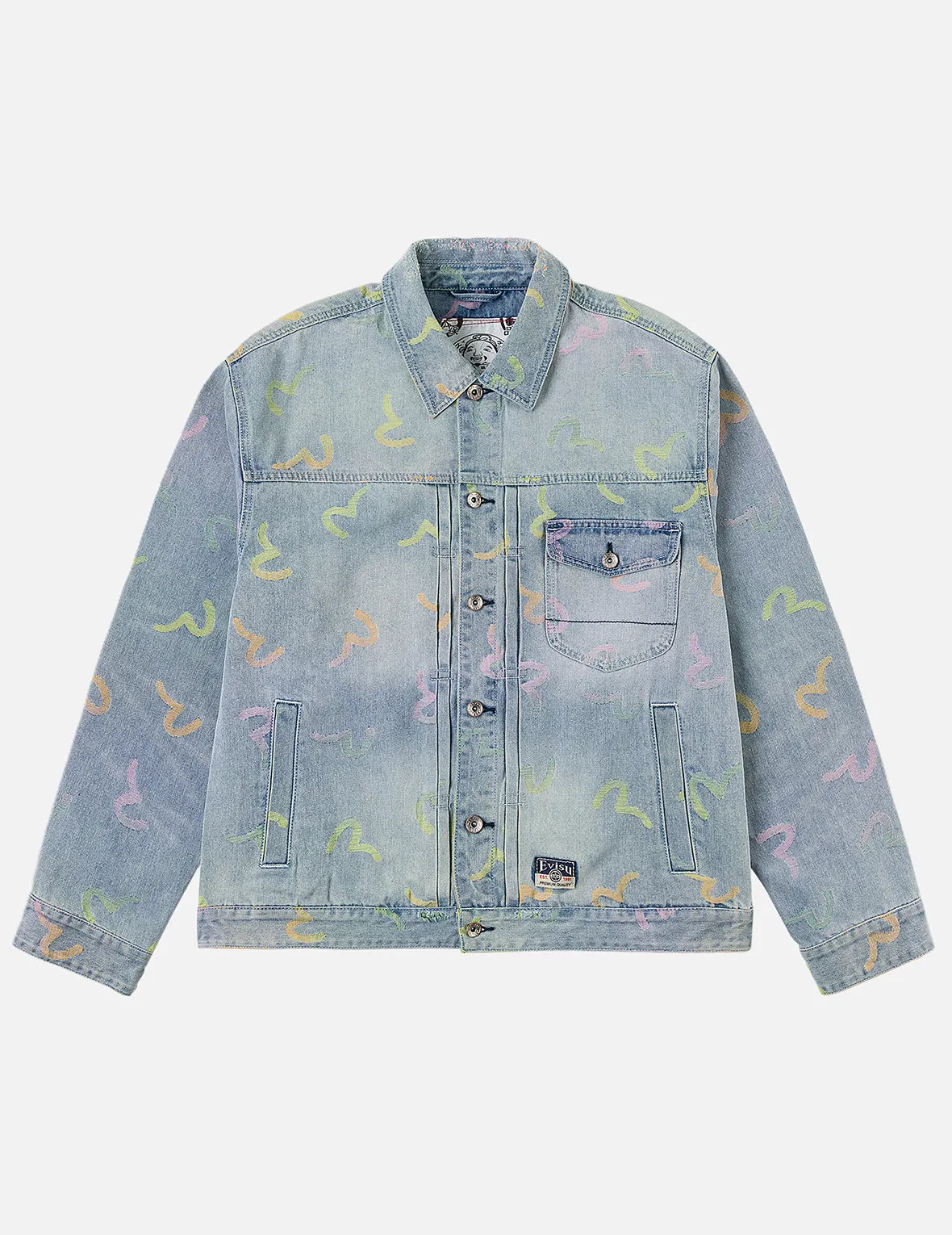 All-over Seagull Jacquard Denim Jacket sold by Evisu product image thumbnail 3