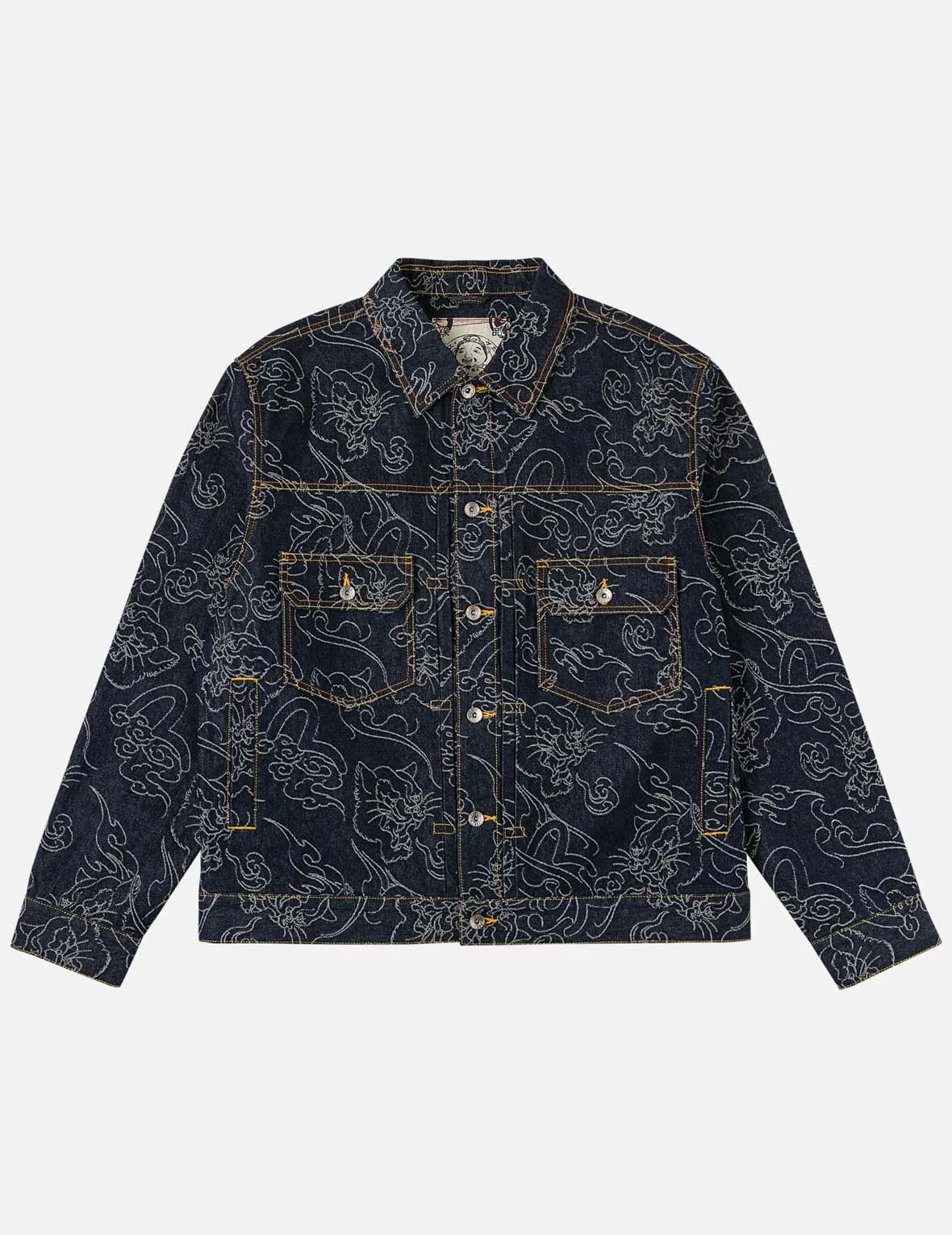 Allover Leopard Jacquard Denim Jacket sold by Evisu product image thumbnail 3