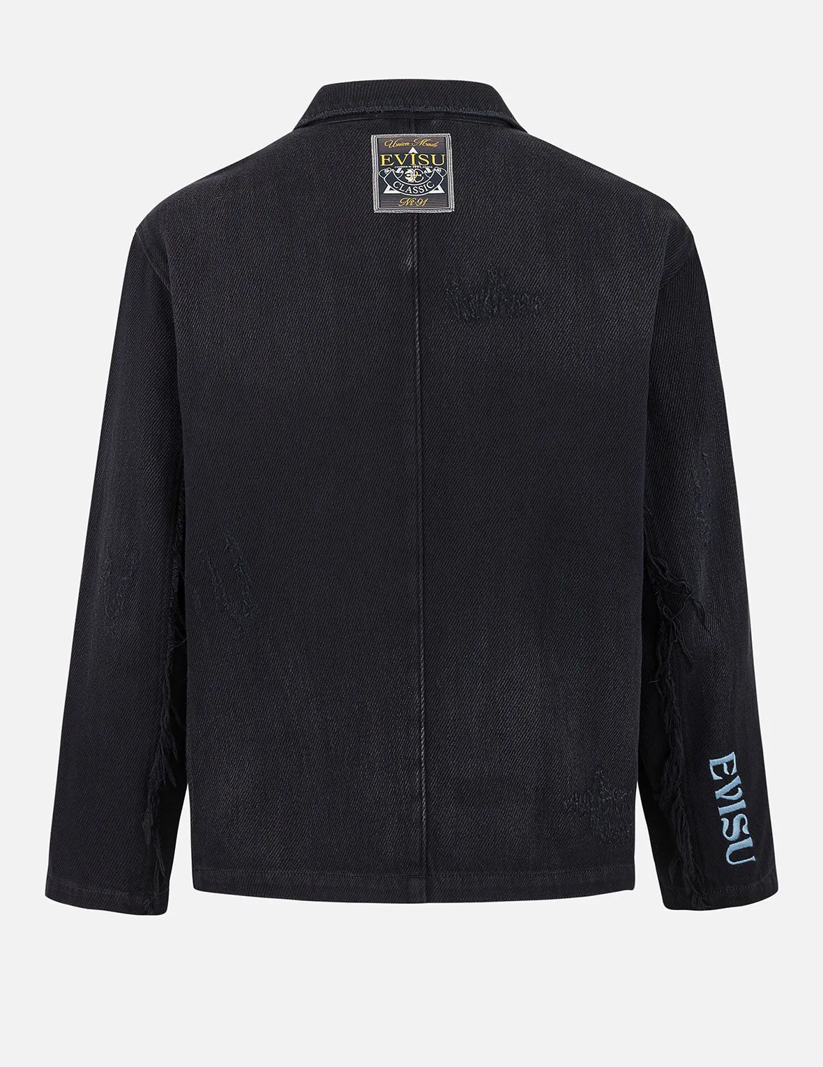 Seagull and Logo Embroidery Relax Fit Denim Blazer sold by Evisu product image thumbnail 2