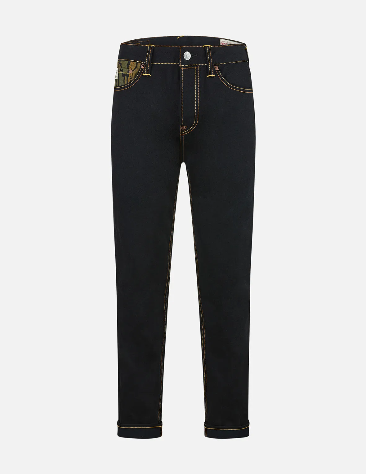 Ishigaki Camouflage Inserted Daicock Slim Fit Jeans #2010 no.2 sold by Evisu product image thumbnail 2