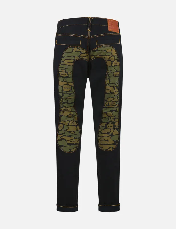 Ishigaki Camouflage Inserted Daicock Slim Fit Jeans #2010 no.2 made by Evisu
