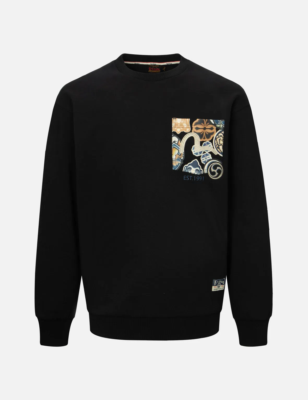Seagull Embroidery with Kamon Print Pocket Relax Fit Sweatshirt sold by Evisu