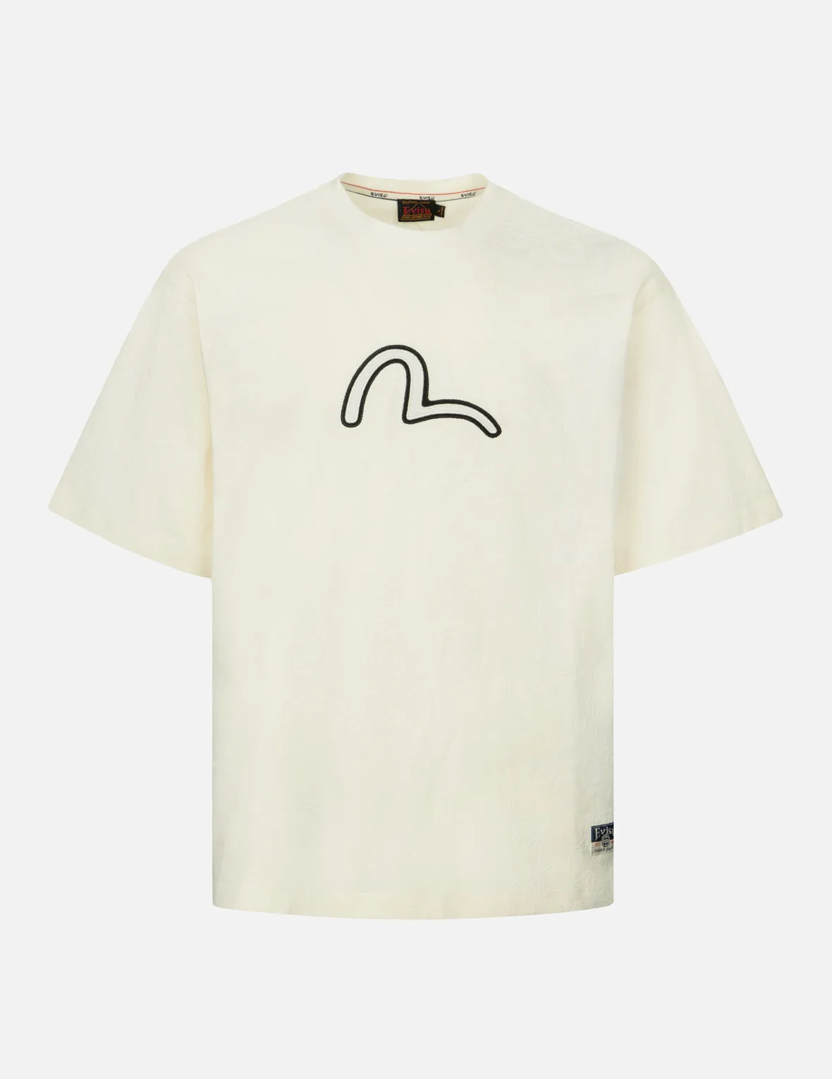 Seagull Embroidery and Allover Flocking Patterns Relax Fit T-shirt sold by Evisu product image thumbnail 2