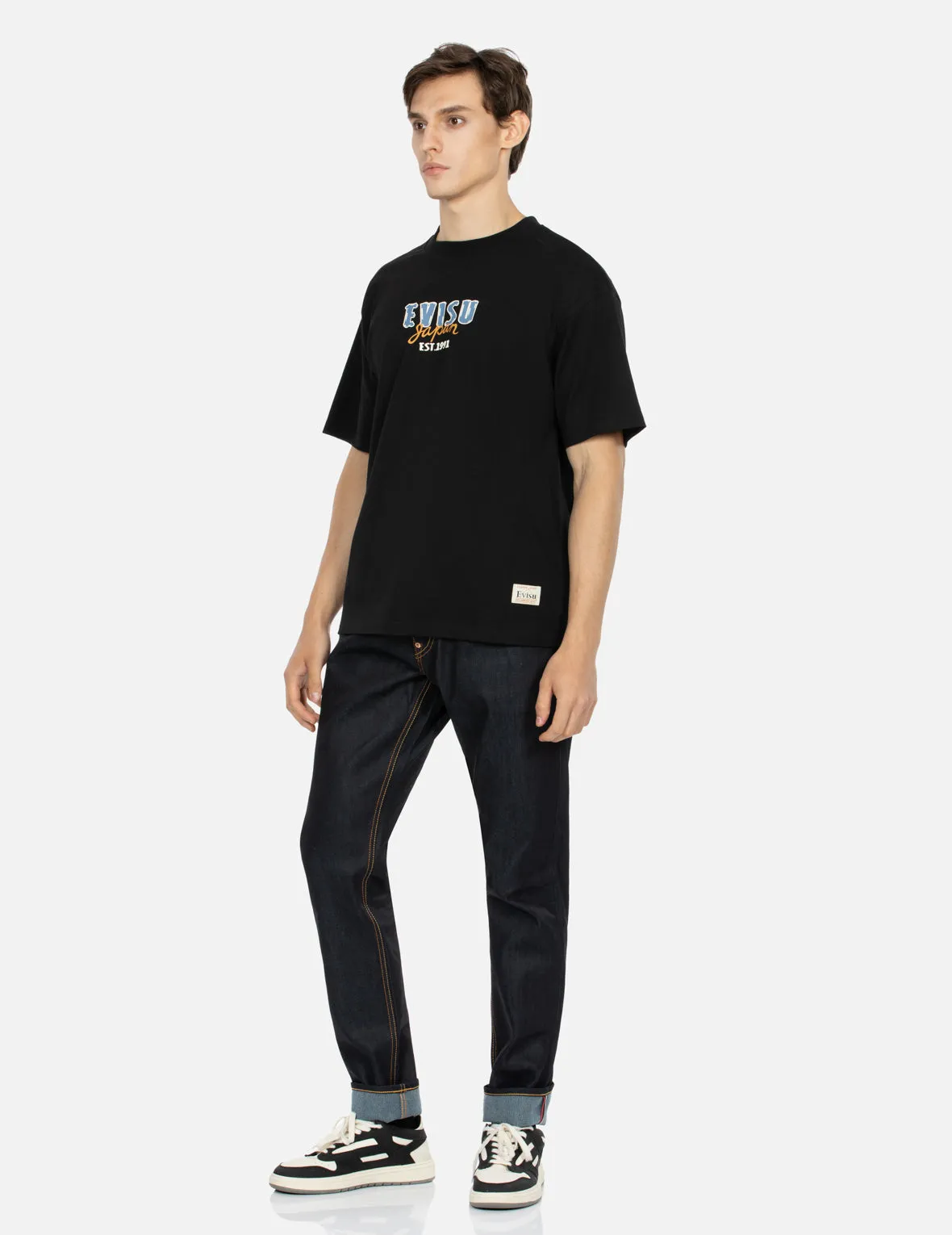 Kumadori Daruma Print Taper Fit Denim Jeans #2017 sold by Evisu product image thumbnail 4