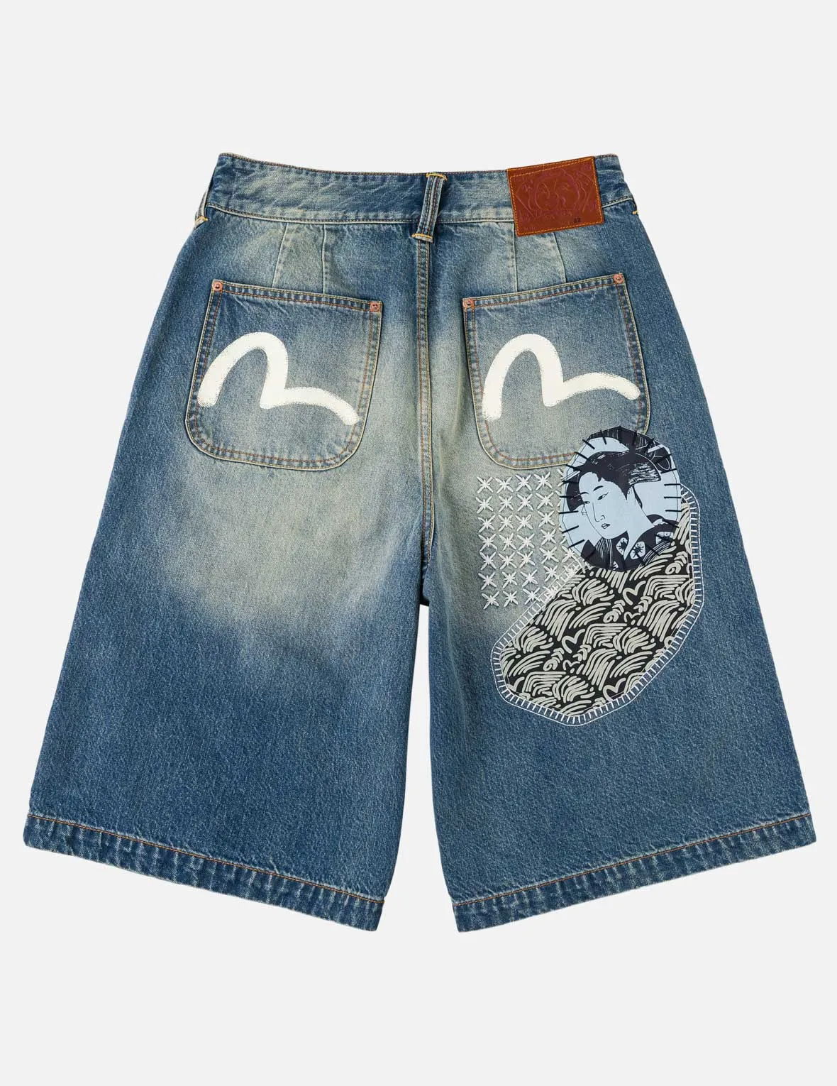 Sashiko Patch Denim Shorts sold by Evisu product image thumbnail 3