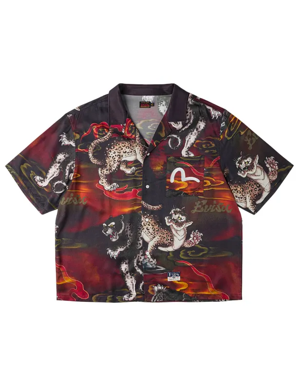 Leopard All-over Print Shirt made by Evisu