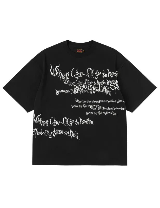 Gothic Handwriting T-Shirt made by Evisu