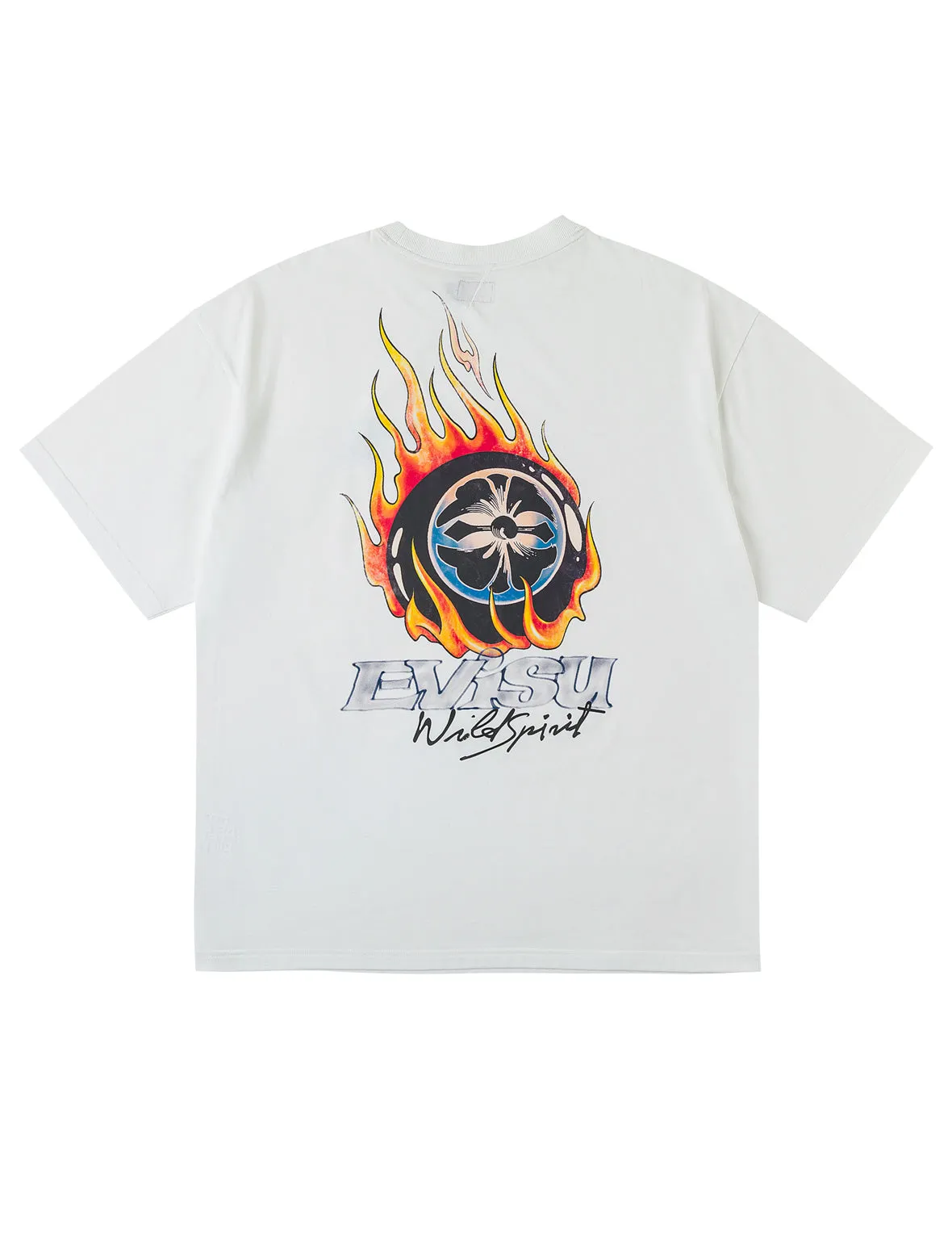 Flaming Kamon Snooker Print T-shirt sold by Evisu