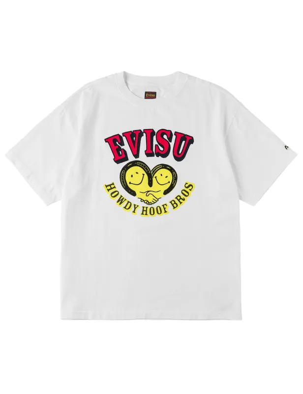 Smiling-heart Seagull-horseshoes Embroidery T-shirt made by Evisu
