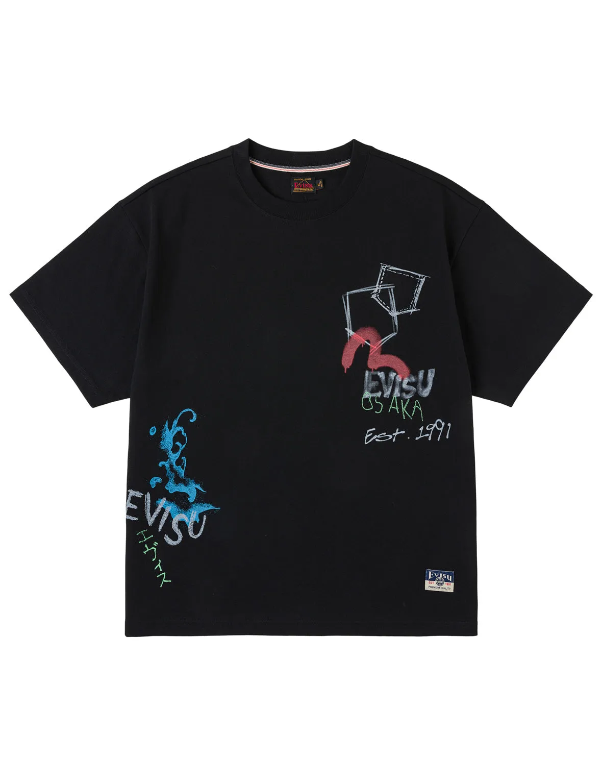 Hand-drawn Daicock and Multi-pocket Graffiti T-shirt sold by Evisu product image thumbnail 3