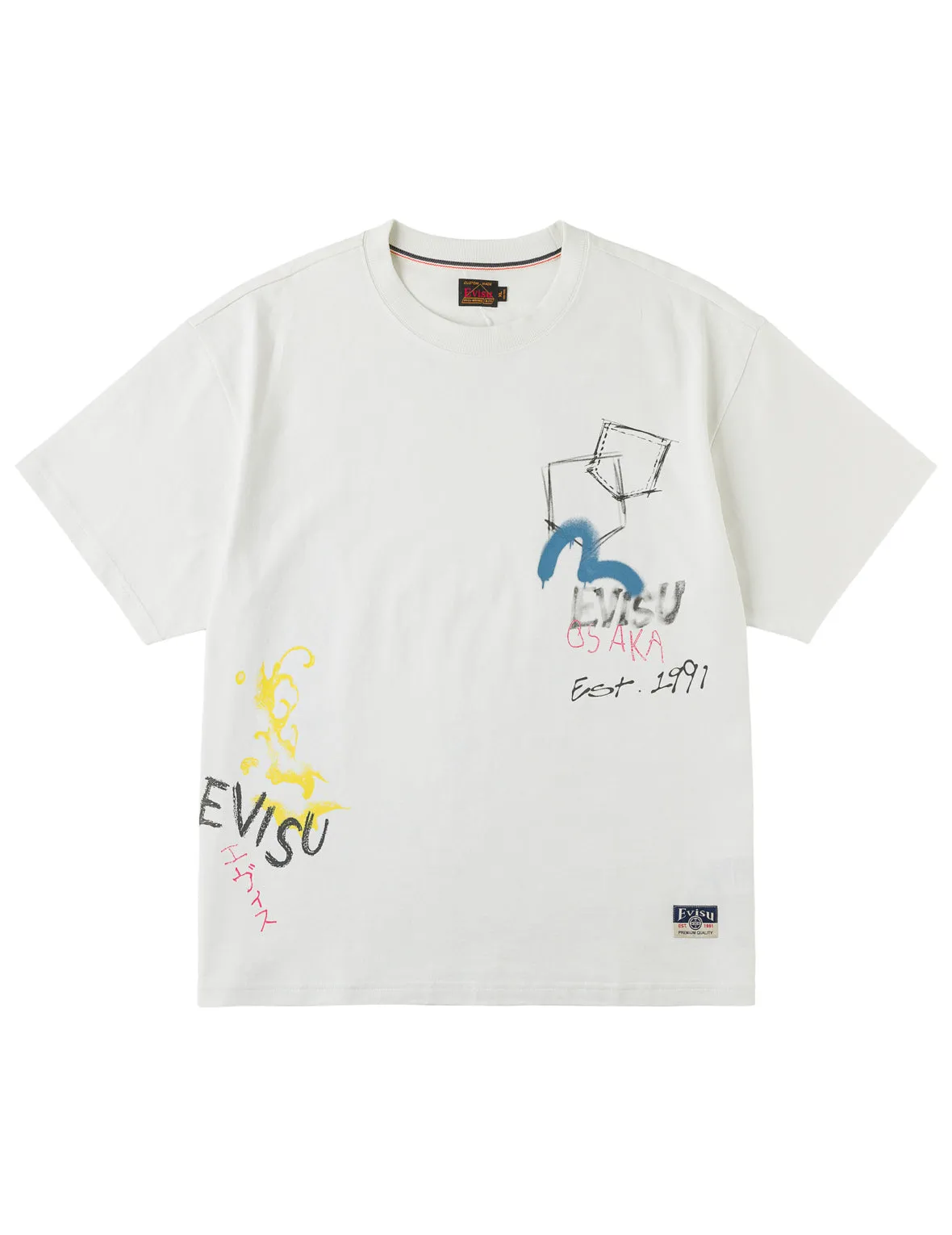 Hand-drawn Daicock and Multi-pocket Graffiti T-shirt sold by Evisu product image thumbnail 4