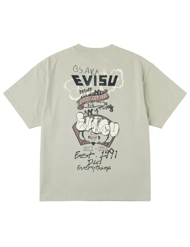 Graffiti Logo and Godhead Print T-shirt made by Evisu