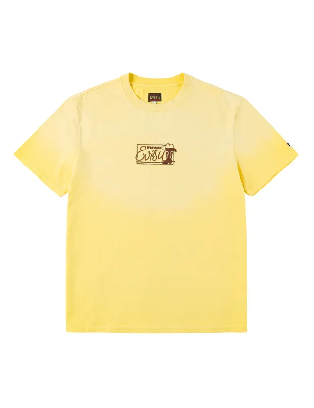 Cowboy Boots Logo Embroidery T-shirt made by Evisu