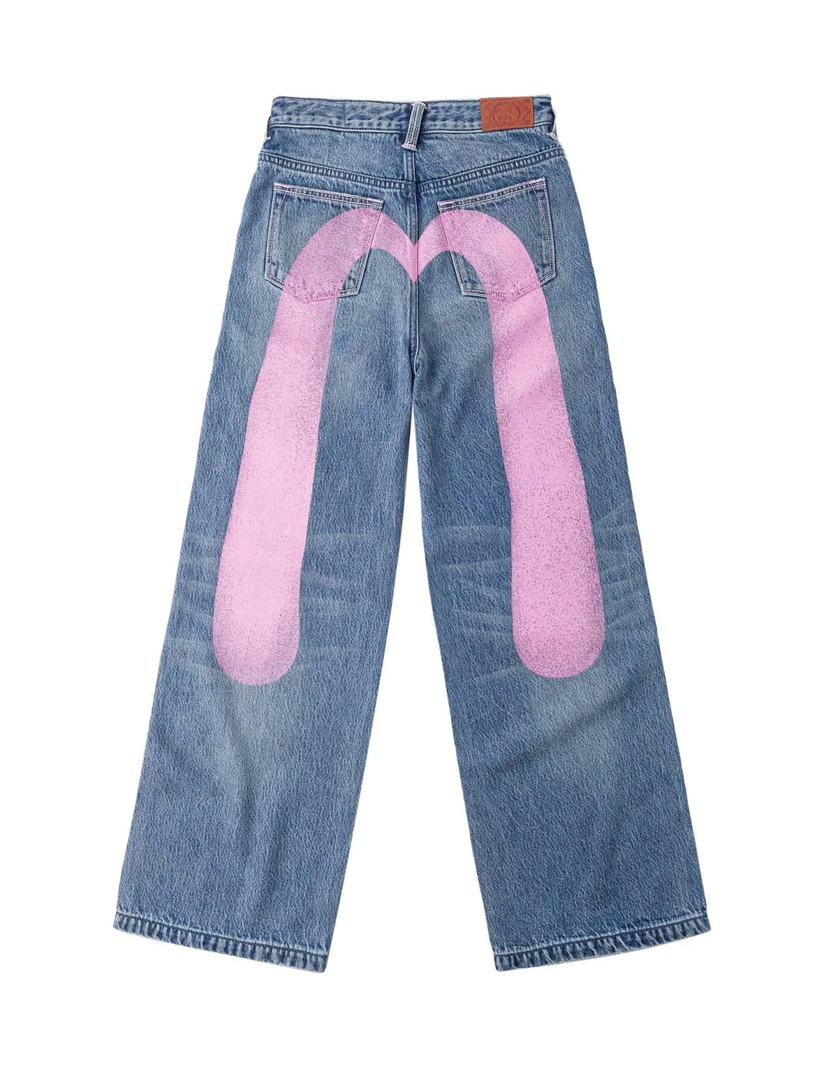 Light Pink Washed Daicock Print Jeans sold by Evisu