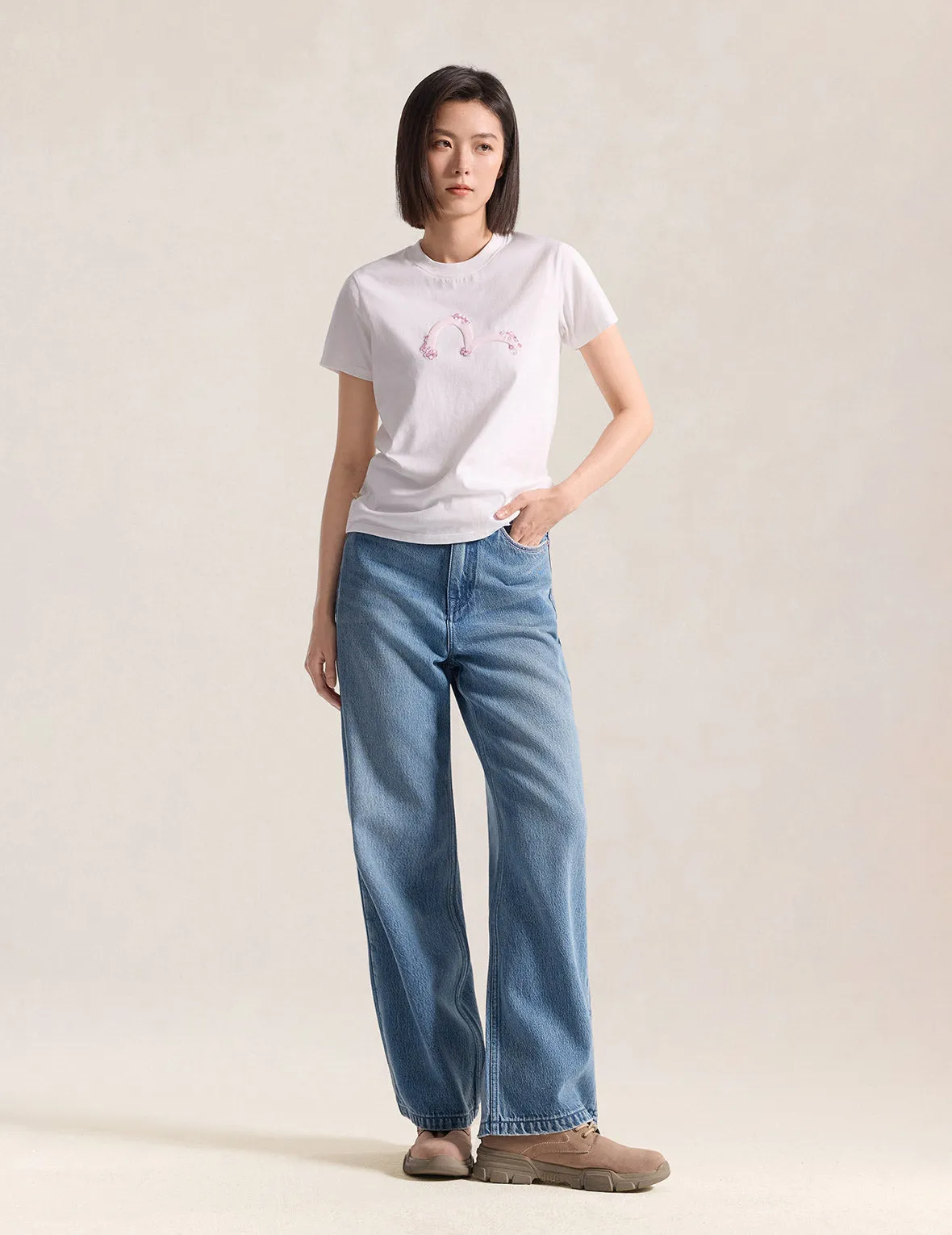 Light Pink Washed Daicock Print Jeans sold by Evisu product image thumbnail 5