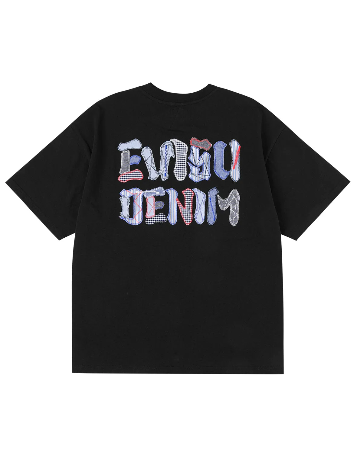 Fabric-mix Patchwork Seagull and Logo Applique T-shirt sold by Evisu product image thumbnail 2