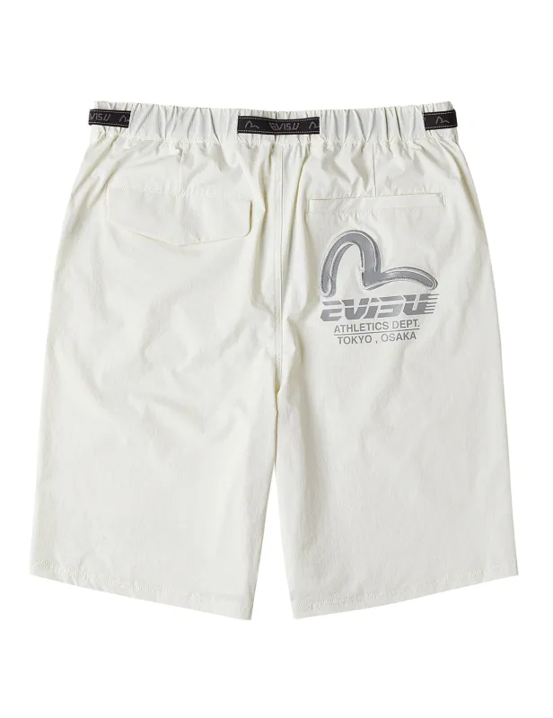 Belted-Waist Woven Shorts made by Evisu