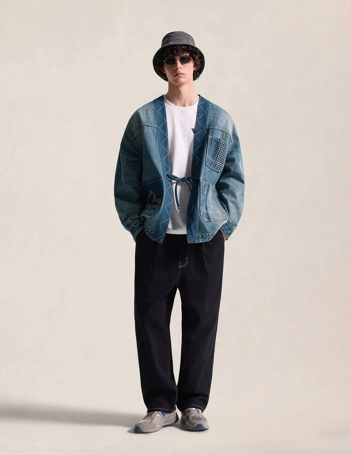 Boro Sashiko Denim Kimono Jacket sold by Evisu product image thumbnail 5