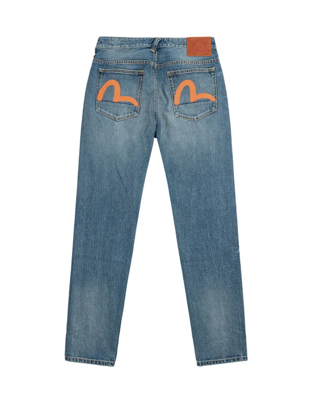 Orange Seagull Classic Taper Fit Jeans #2017 made by Evisu