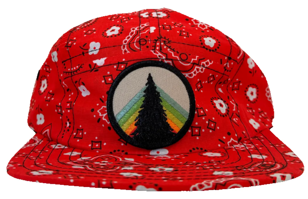 Redmond Five Panel Bandana Camp Cap / Rainbow Tree Patch sold by Flipside Hats