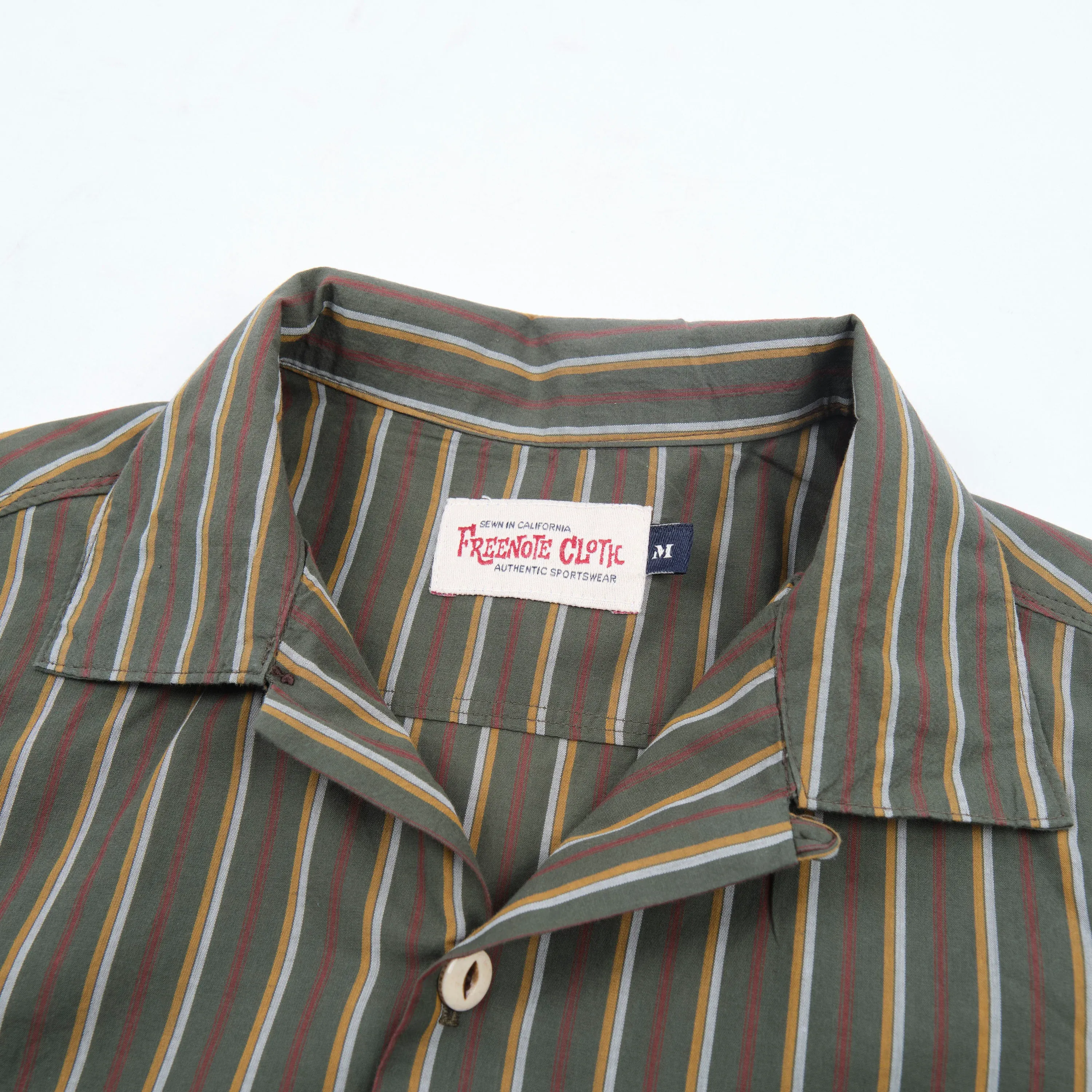 Freenote Cloth Hawaiian - Olive Stripe sold by Franklin and Poe product image thumbnail 5