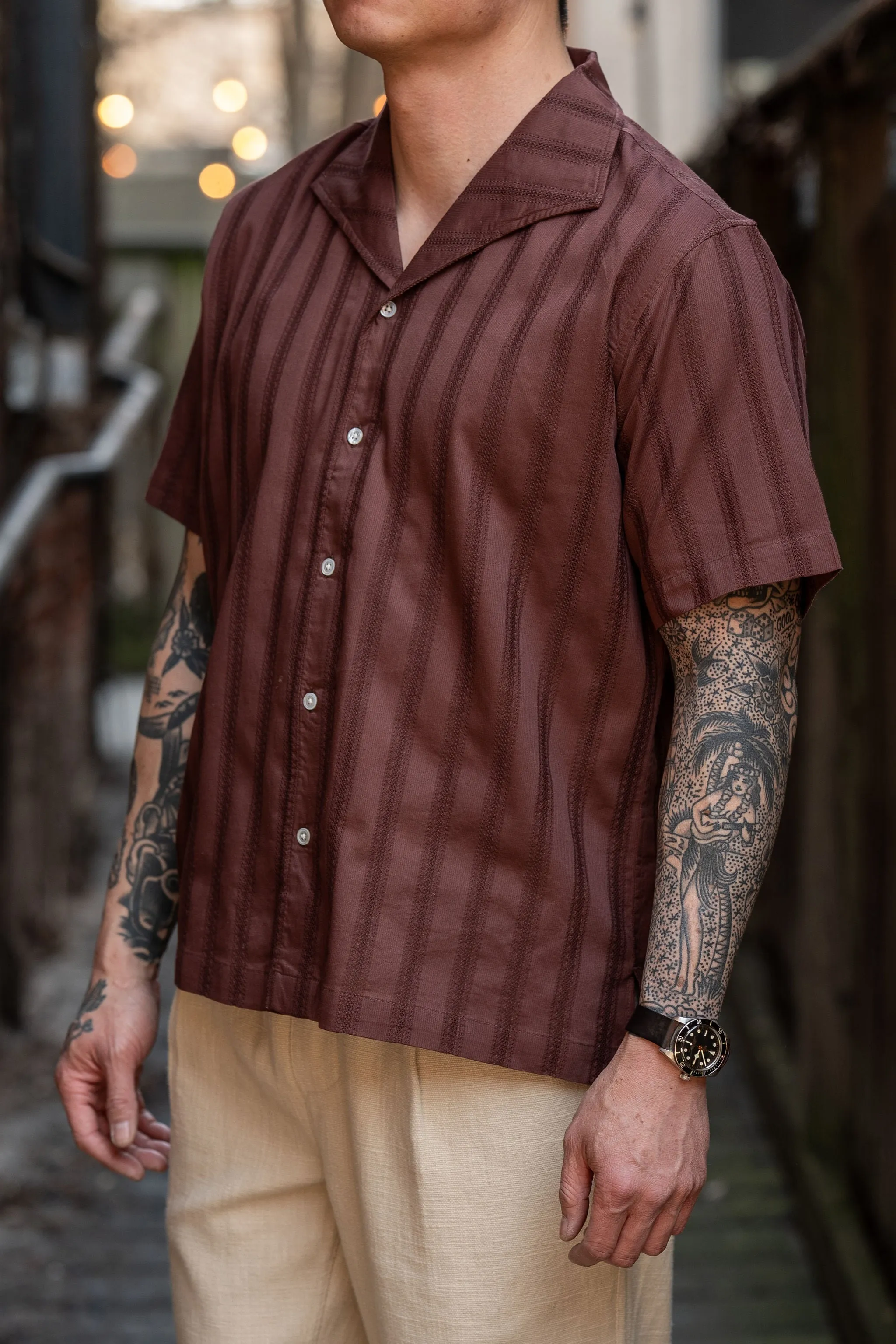 3sixteen Leisure Shirt - Brick Lace Weave sold by Franklin and Poe product image thumbnail 2