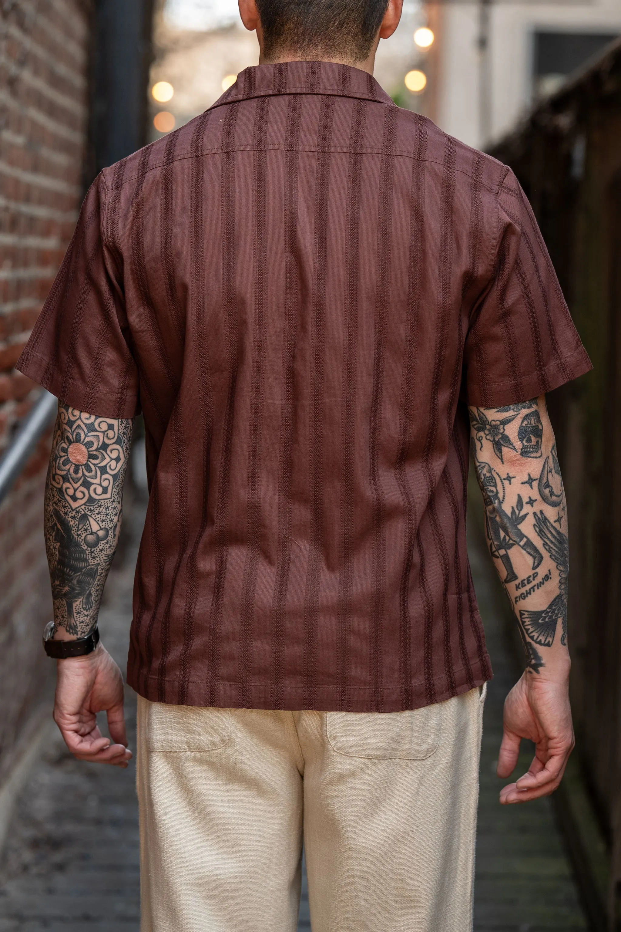3sixteen Leisure Shirt - Brick Lace Weave sold by Franklin and Poe product image thumbnail 3