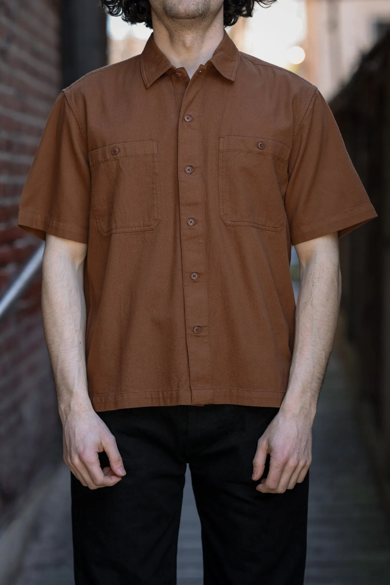 3sixteen Short Sleeve Shirt - Sandstone Twill sold by Franklin and Poe