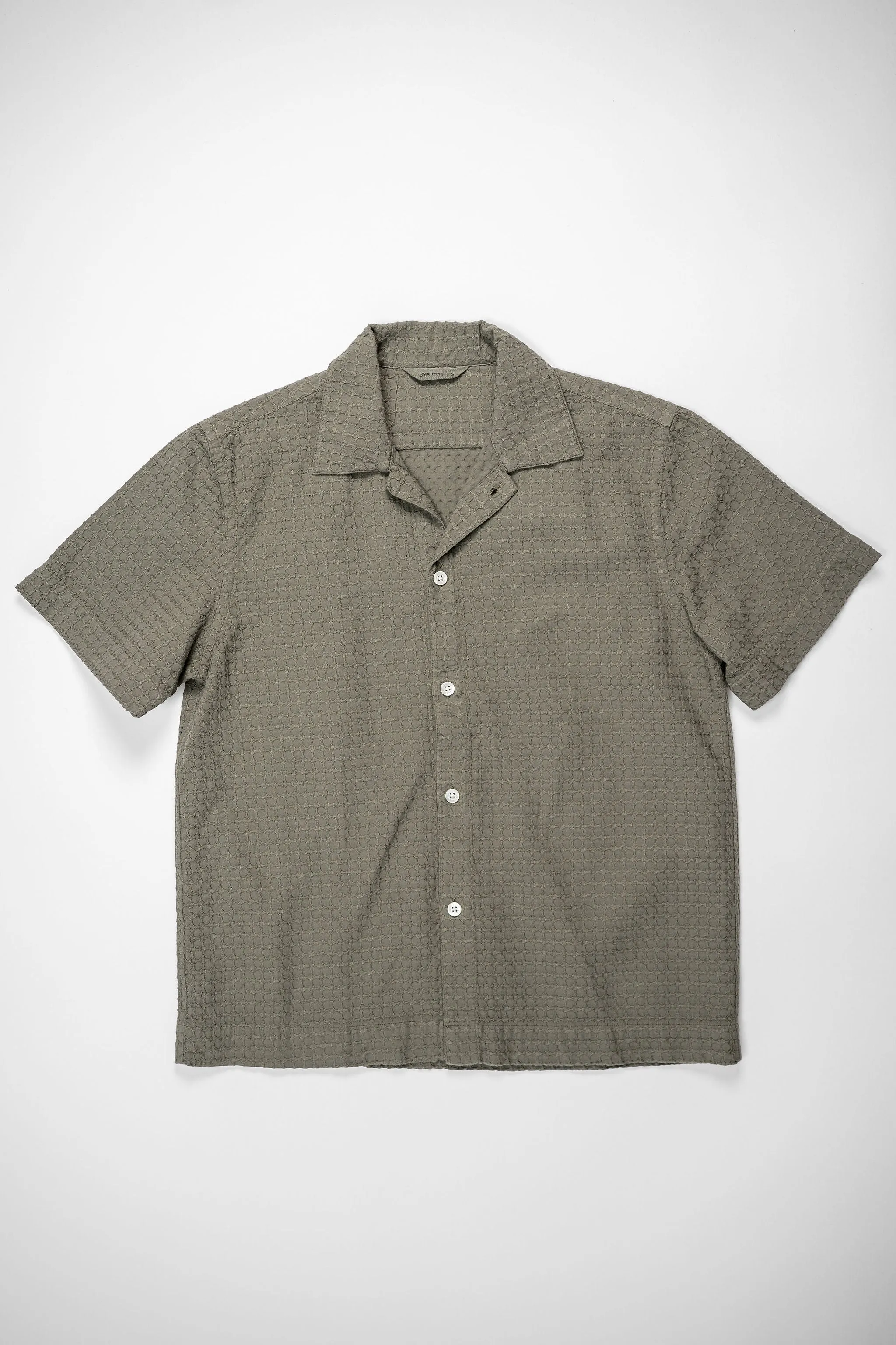 3sixteen Resort Shirt - Olive Geo Weave sold by Franklin and Poe product image thumbnail 4
