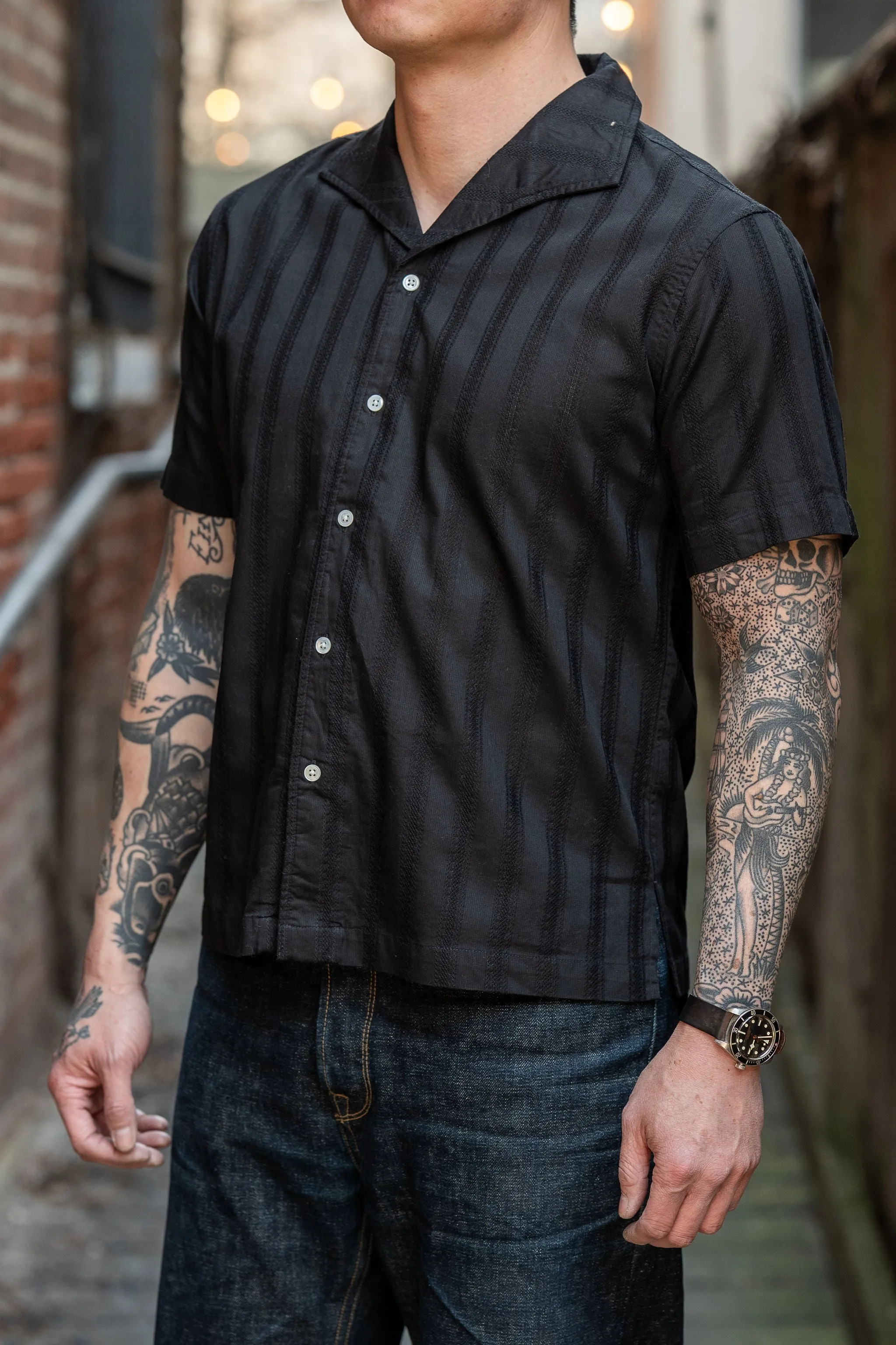 3sixteen Leisure Shirt - Black Lace Weave sold by Franklin and Poe product image thumbnail 2