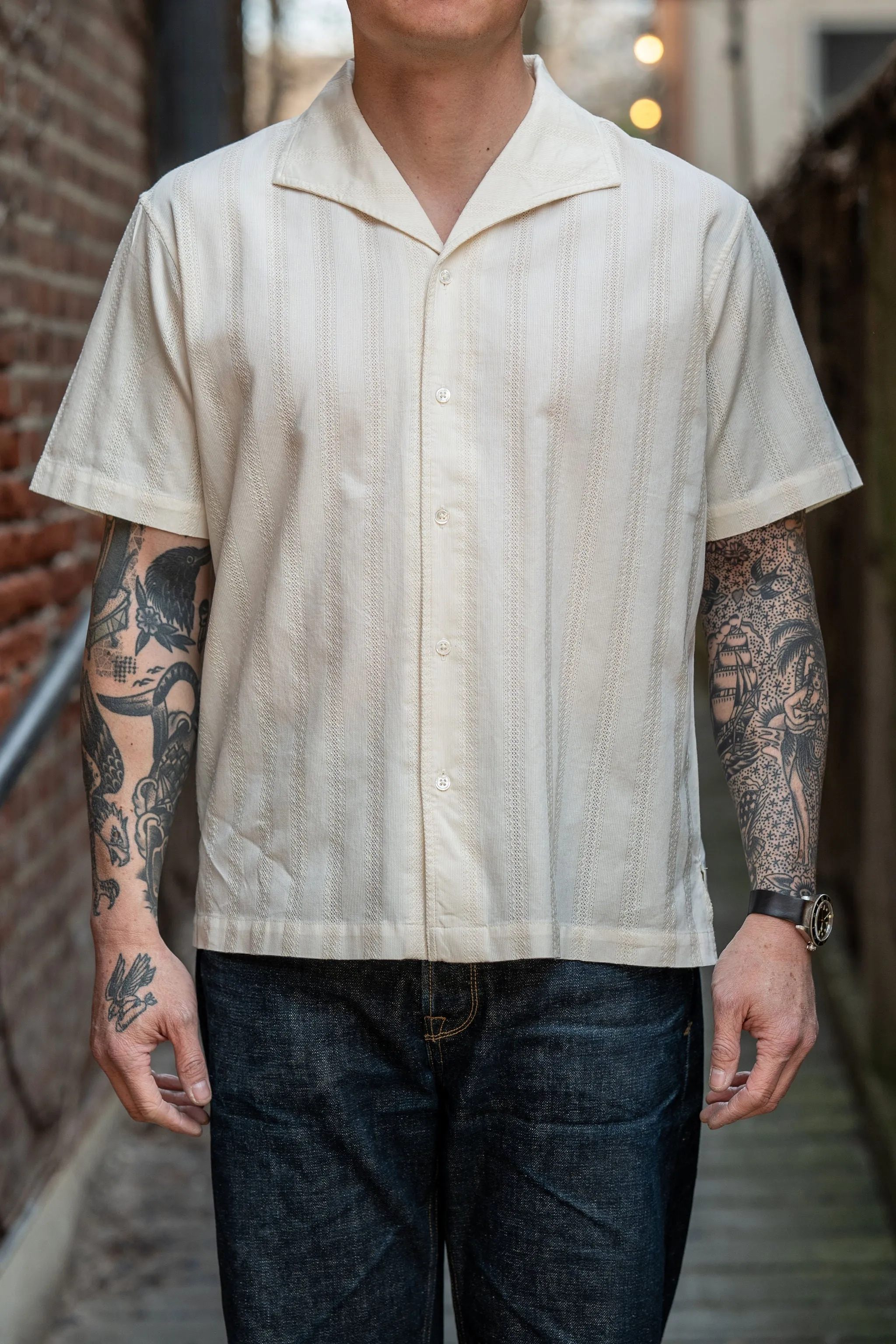 3sixteen Leisure Shirt - Natural Lace Weave sold by Franklin and Poe