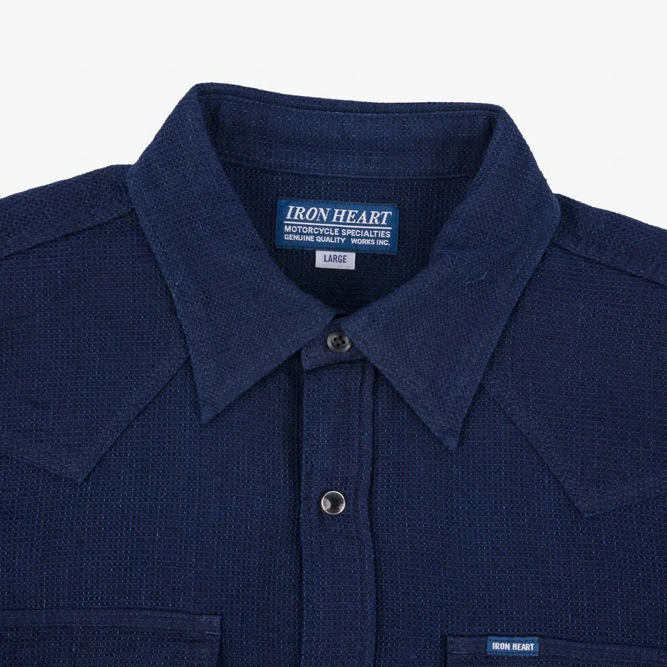 Iron Heart IHSH-413-IND 5oz Selvedge Dobby Cloth Western Shirt - Indigo sold by Franklin and Poe product image thumbnail 5
