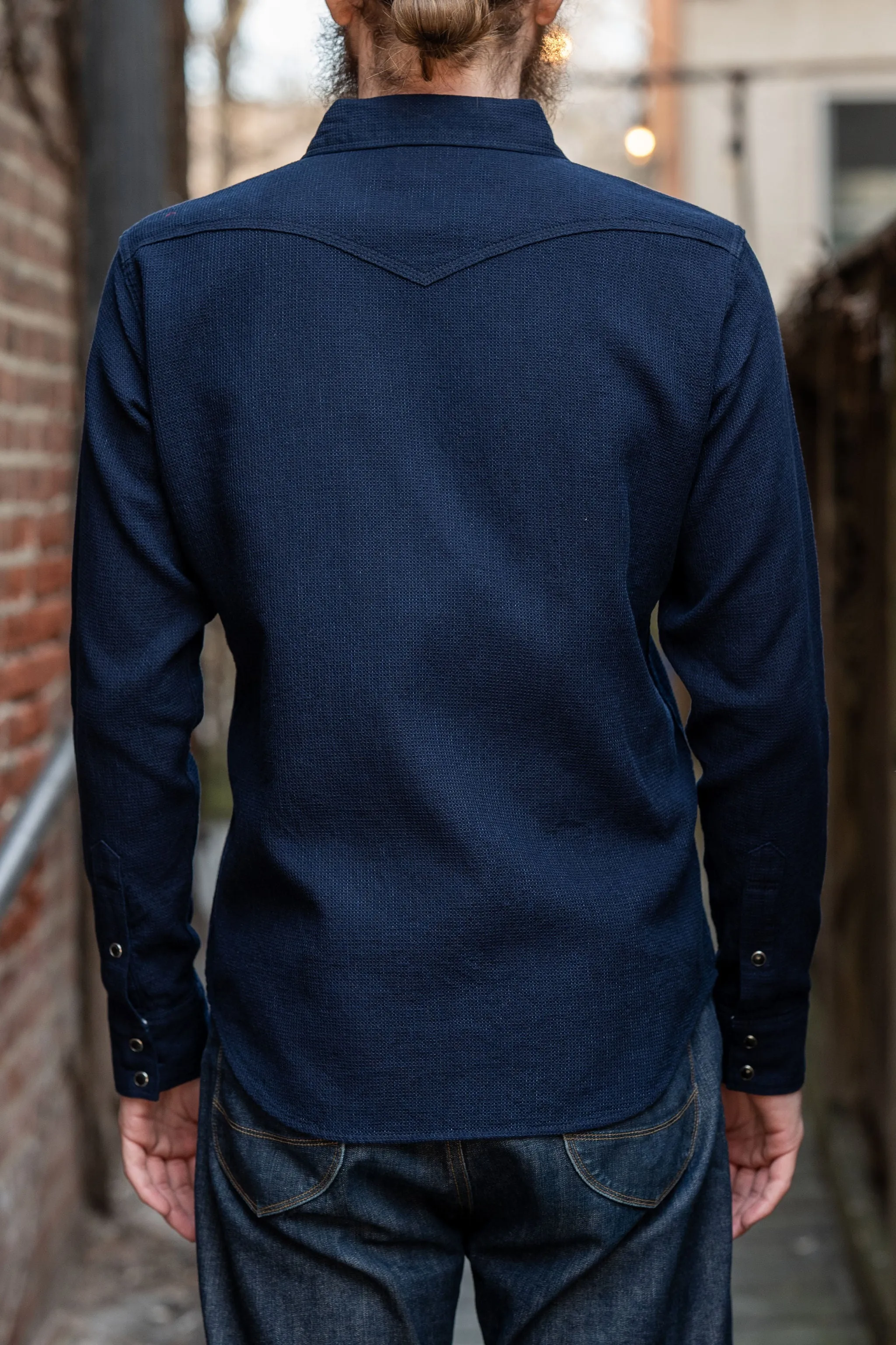 Iron Heart IHSH-413-IND 5oz Selvedge Dobby Cloth Western Shirt - Indigo sold by Franklin and Poe product image thumbnail 3