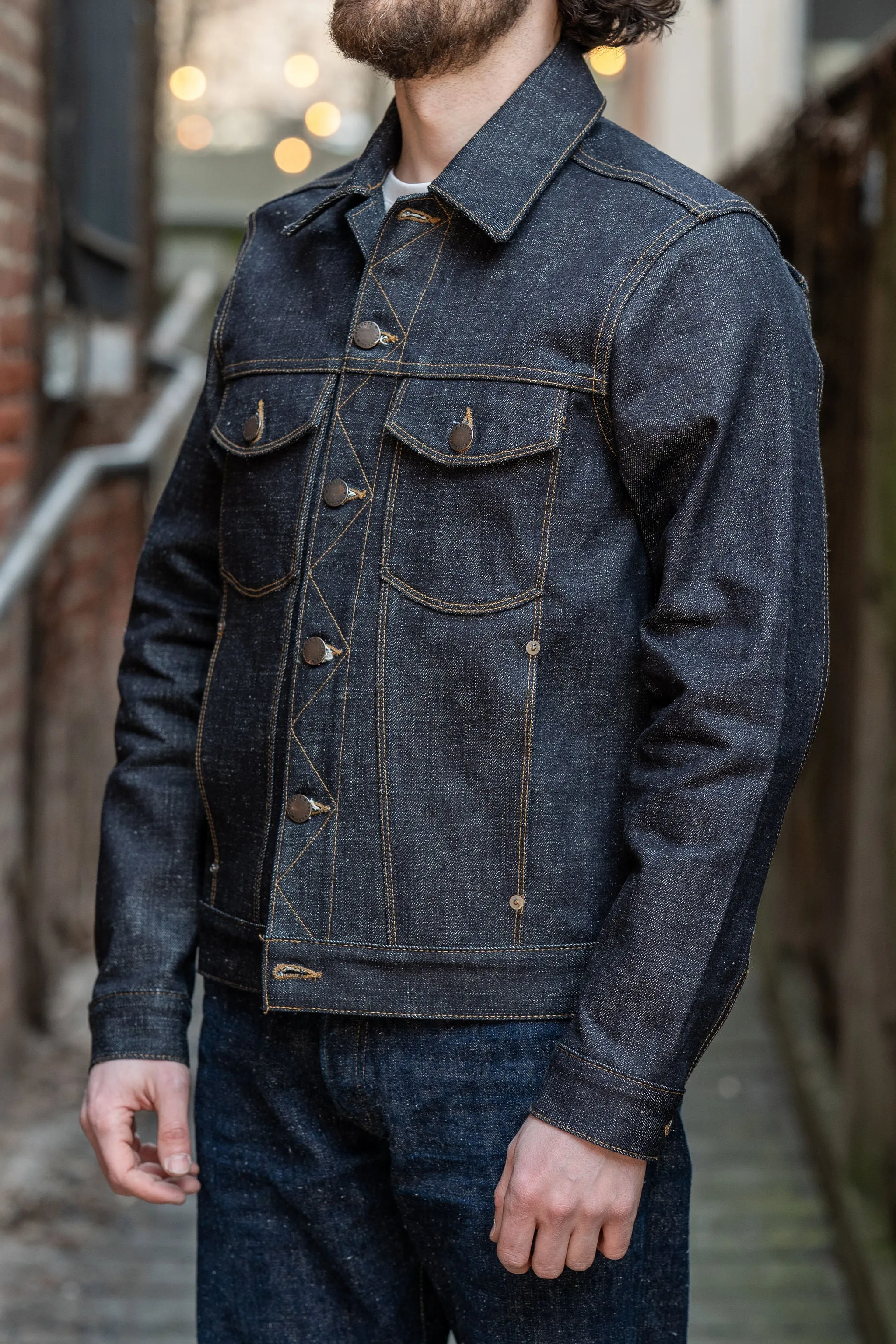 Freenote Cloth CD1 Classic Jacket - 17oz Blue Slub Denim sold by Franklin and Poe product image thumbnail 2