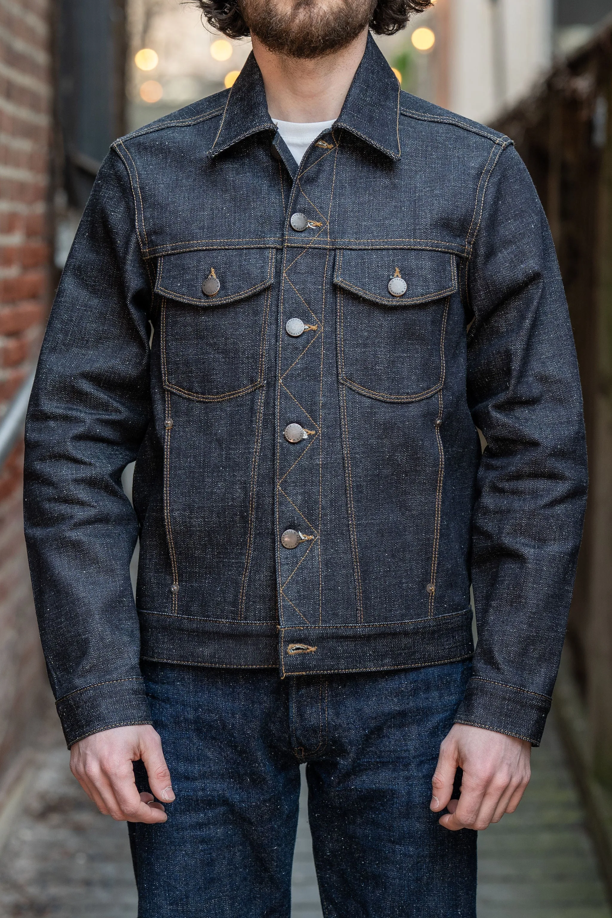 Freenote Cloth CD1 Classic Jacket - 17oz Blue Slub Denim sold by Franklin and Poe