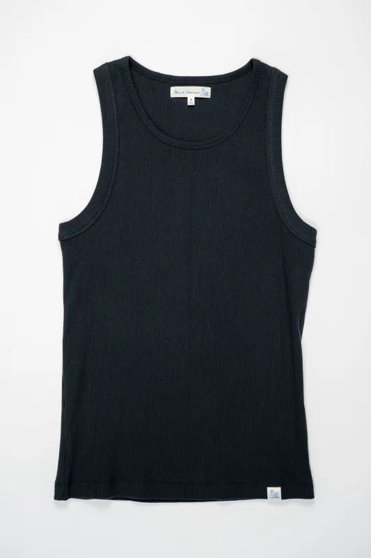 Merz b. Schwanen RIBTANK01 Good Basics 7.2oz Ribbed Tanktop - Charcoal sold by Franklin and Poe