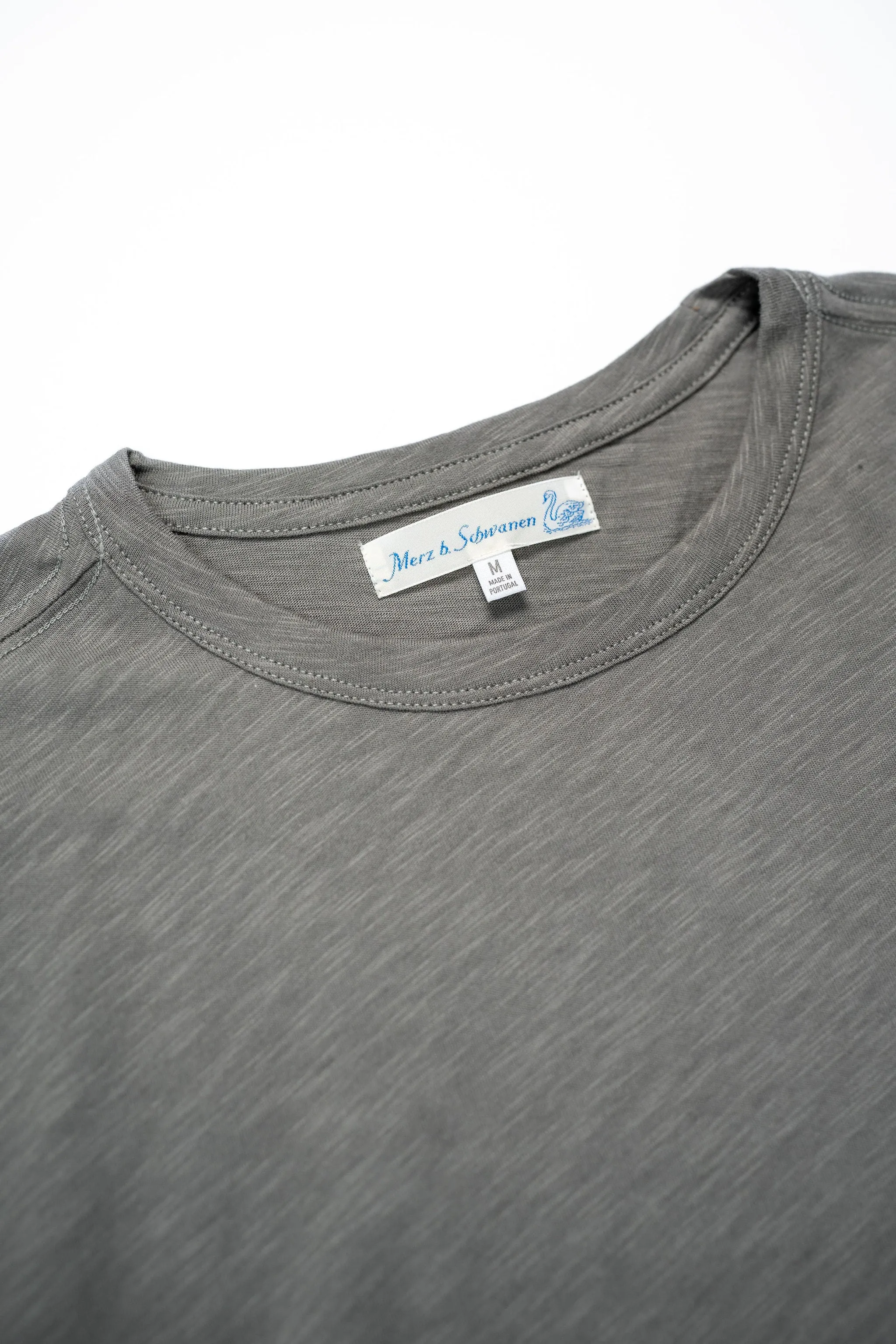 Merz b. Schwanen SCT04 Good Basics 4.9oz Relaxed Fit Pima Slub T-Shirt - Vintage Army sold by Franklin and Poe product image thumbnail 4