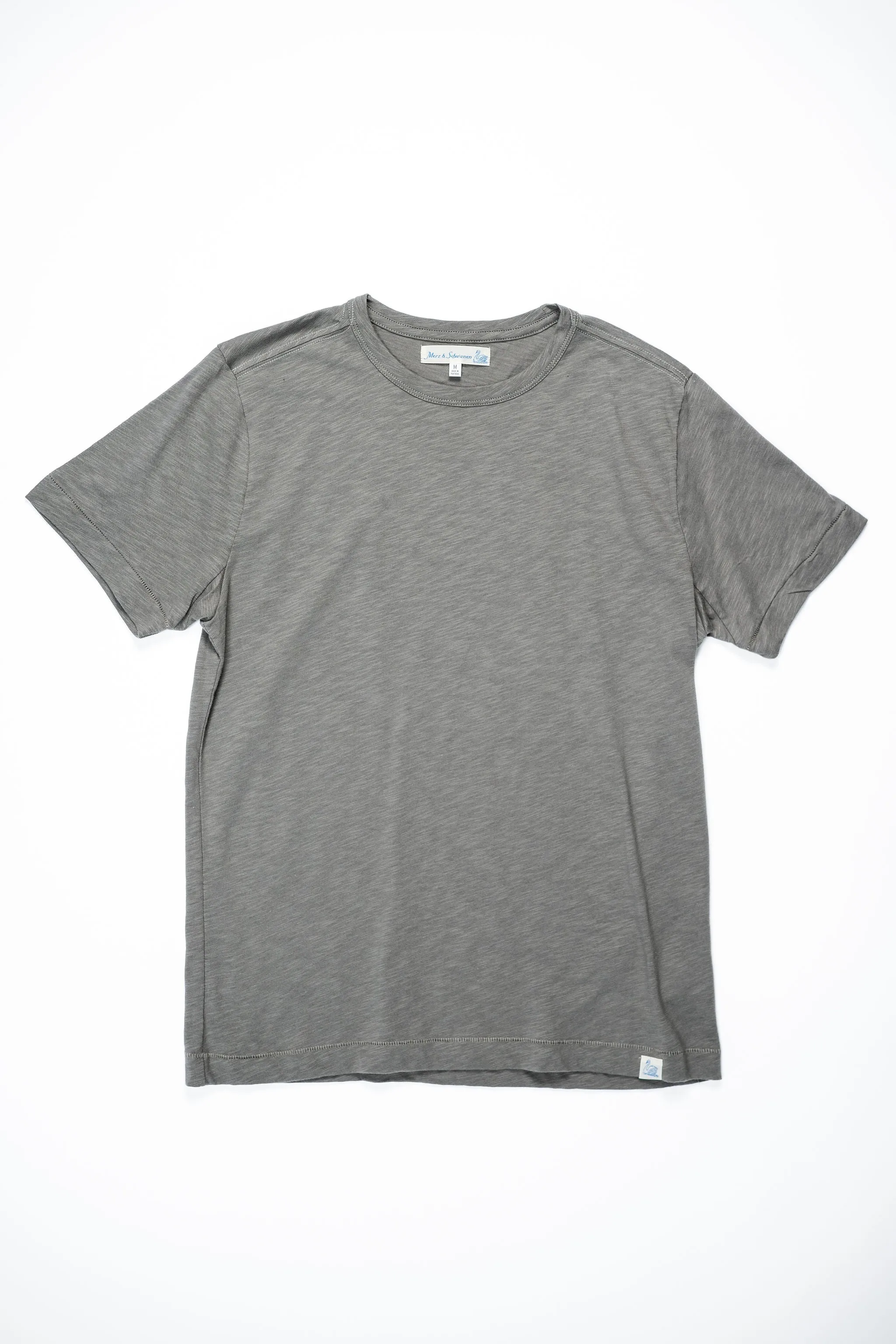 Merz b. Schwanen SCT04 Good Basics 4.9oz Relaxed Fit Pima Slub T-Shirt - Vintage Army sold by Franklin and Poe product image thumbnail 3