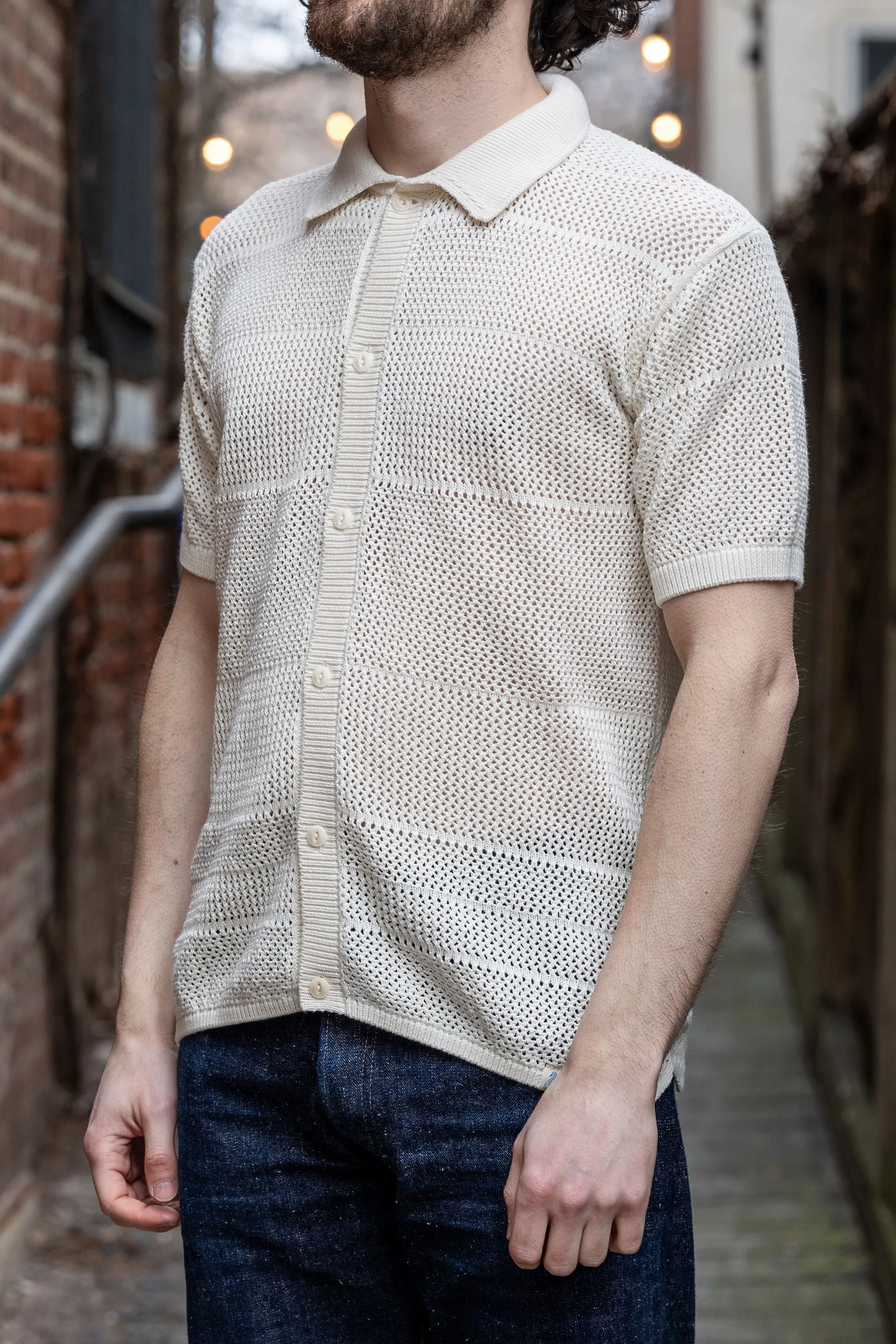 Merz b. Schwanen KNITSHIRT01 Crochet Shirt - Nature sold by Franklin and Poe product image thumbnail 2