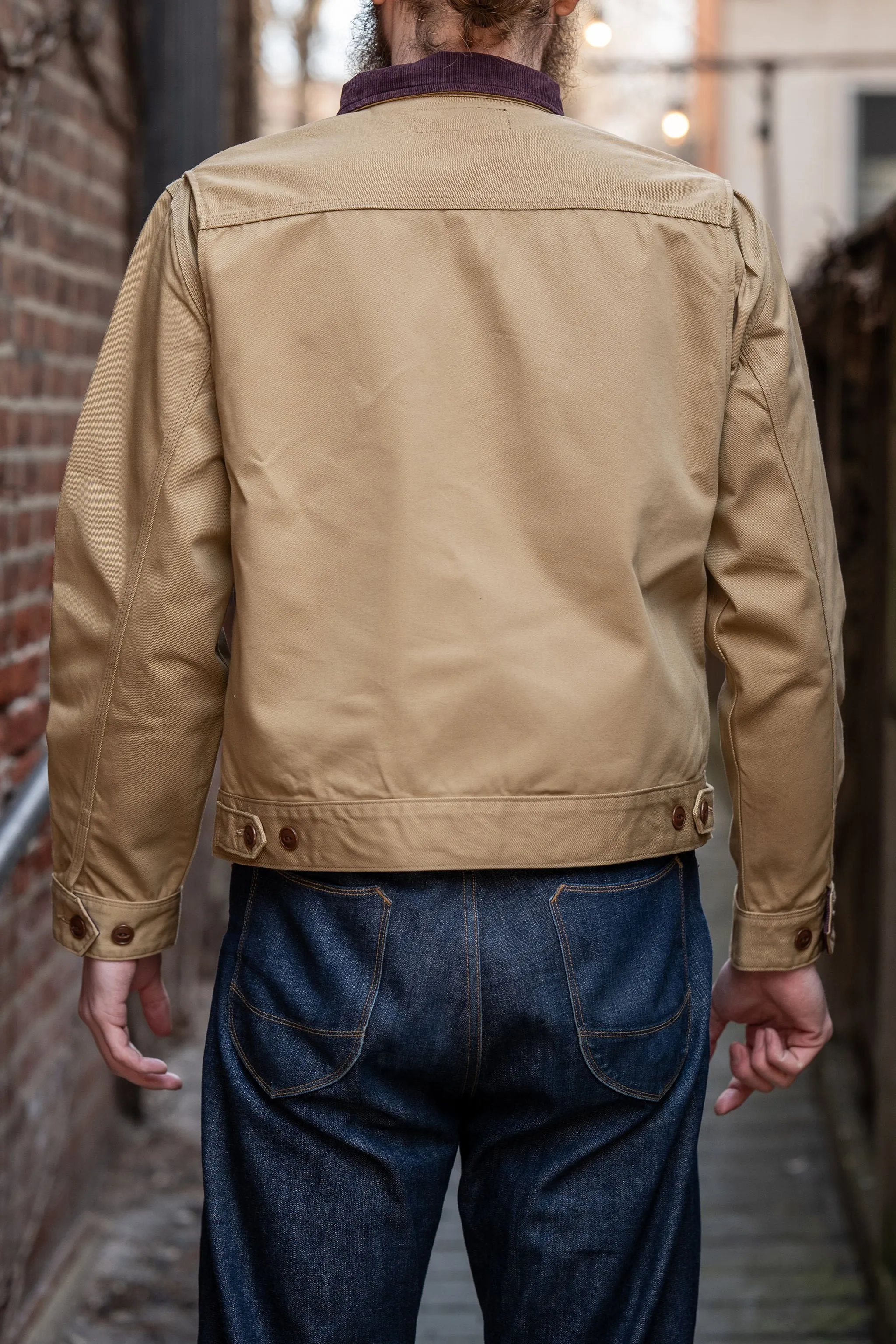 Iron Heart IHJ-144-BEI Kurashikizome 12oz Twill Work Jacket - Beige sold by Franklin and Poe product image thumbnail 3