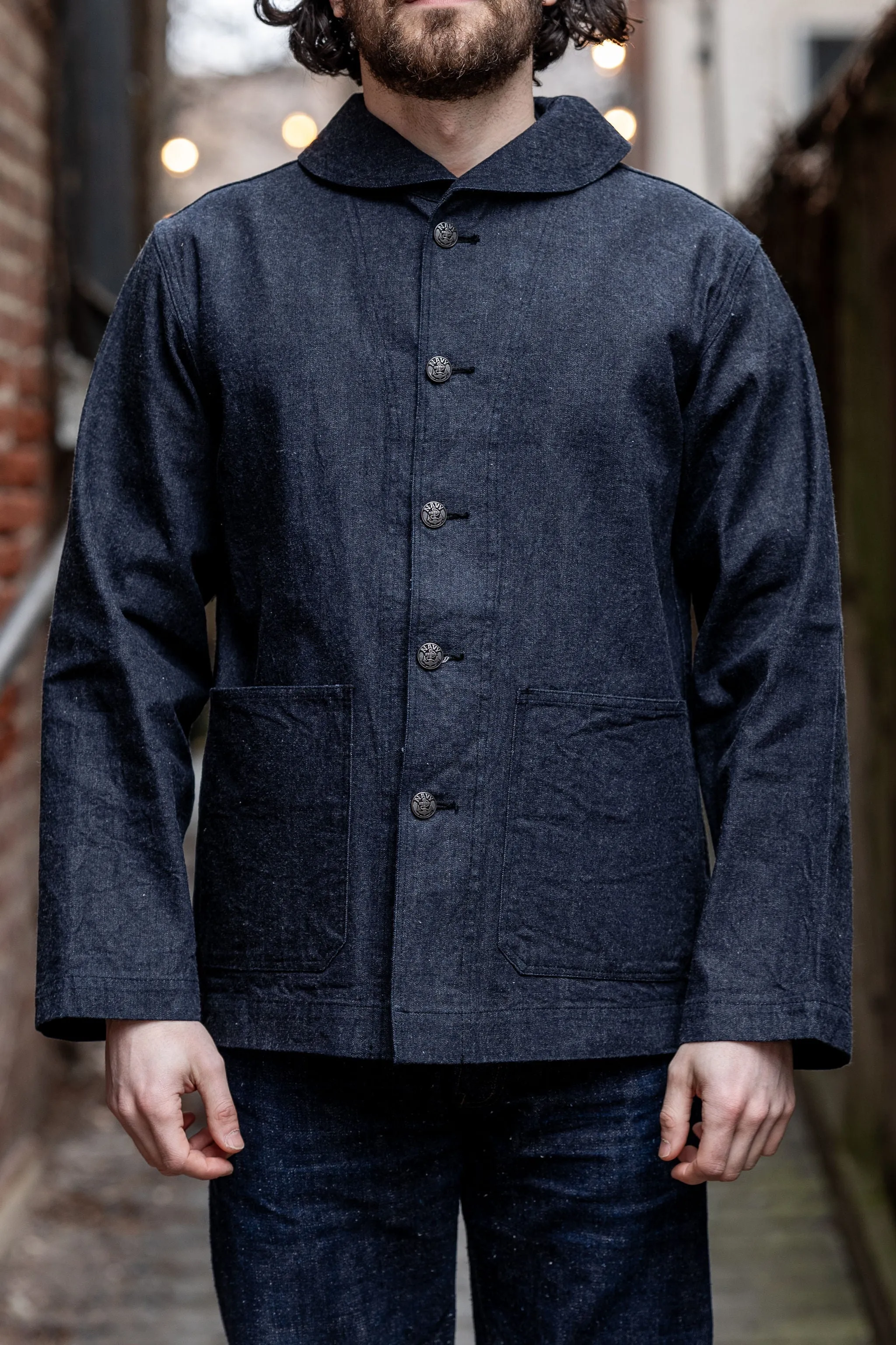 Buzz Rickson's BR12744 Dungaree Jumper - Navy sold by Franklin and Poe