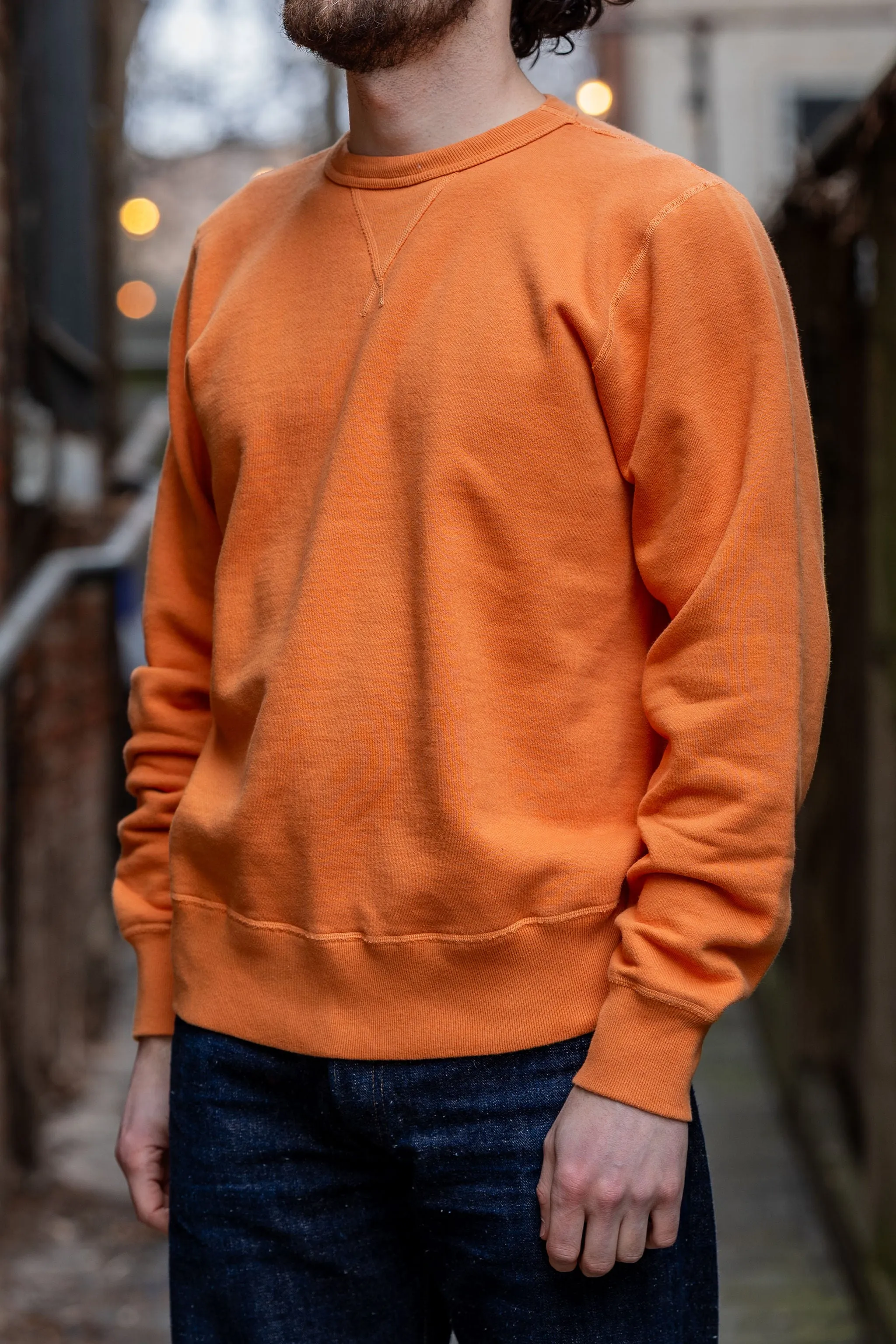 Buzz Rickson's BR65622 Set-in Crew Neck Sweatshirt - Orange sold by Franklin and Poe product image thumbnail 2